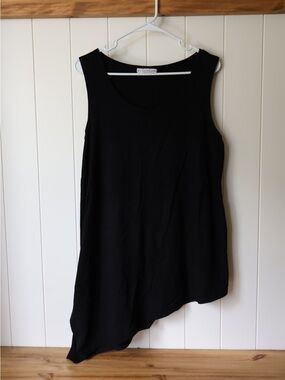 bryn Walker Bamboo Organic Cotton Black Asymmetrical Tank Top Tunic Women’s Sz S